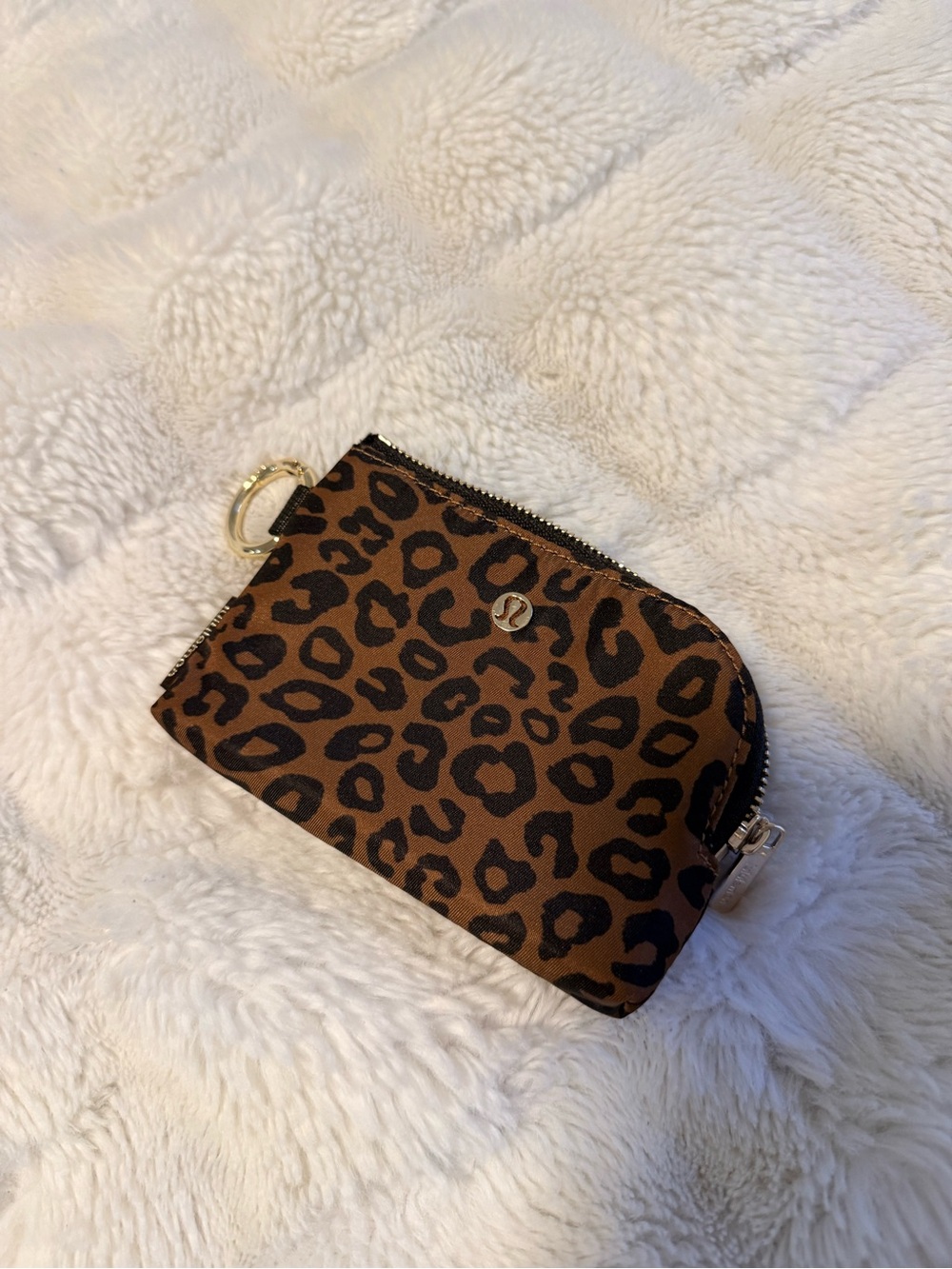 lululemon athletica Brown Leopard Keyring Zip Wallet